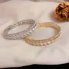 Pulsera Abierta Ancha de Borde Completo con Diamantes Europeos y Americanos Personalizada Transfronteriza Exquisita Moda Lujo Ligero Versátil Joyería Súper Brillante Fuente Fabricante