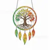 Apanhador de Sonhos DIY Transfronteiriço Pintado à Mão em Acrílico Ornamento Pendurado Educacional Infantil para Colorir Janela Pegador de Sol Pingente Decorativo