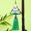 Bolsita del Festival del Bote del Dragón, Bolsita Triangular de Borla para Zongzi Estilo Chino Tradicional Bordada a Mano, Bolsita de Artemisa para Bendiciones, Bolsa Portátil
