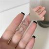 Pendientes de Clip de Dos Vías Bolo para Mujer, Estilo Ins de Hong Kong, Pendientes Geométricos Retro en Forma de Corazón Sin Perforar, 1 Brazalete de Oreja en Forma de Corazón