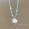 Colar de Pérolas com Concha de Estrela do Mar Fresca para Mulheres Estilo Férias na Praia Corrente de Clavícula Único Novo Estilo 2026 Acessórios Atmosféricos