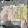 Dieling2026 Estilo Novo da Primavera Cedo Estilo Chinês Novo Tendência Nacional Colete Cultural em Branco Damasco