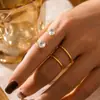 Europa e Estados Unidos não desbotam anel liso simples de moda antiga anel liso feminino aço titânio moda personalidade anel fino sólido anel aberto
