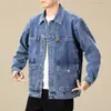 Casaco Jeans Primavera e Outono masculino 2023 nova marca de moda japonesa masculina versátil solto plus size jaqueta de trabalho com múltiplos bolsos