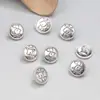 Botones Redondos de Ciervo de Plata de Ley S925 Accesorios Botones Antiguos Retro Material para Manualidades con Cuentas Joyería al por Mayor