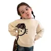 Suéter de Tricô Feminino 26 Outono Novo Estilo Coreano Desenho Animado Gato KT Manga Longa Suéter Macio de Mohair Amigo da Pele Tendência