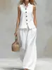 Comércio Exterior 2026 Site Independente Transfronteiriço Europeu e Americano Conjunto de Verão Amazon Conjunto de Moda Casual com Colete de Gola V e Calça Longa