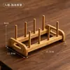Estante para fregadero de cocina, estante de almacenamiento de tazas de mesa para sala de té del hogar, escurridor de platos para fregadero, estante de secado simple de bambú