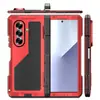 Adecuado para Z Fold 30% de descuento Funda de Teléfono Plegable de Metal a Prueba de Tres Elementos Fold8 con Soporte Bisagra Cubierta Completa Anti-Caídas Dura Transfronterizo