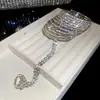 Anillos y Pulseras Multicapa Incrustados con Diamantes Transfronterizos Europeos y Americanos, Exquisitos y Elegantes, Lujo Ligero, Sensación de Alta Gama, Joyería de Nicho de Diseñador