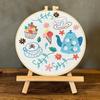 Paquete de Materiales para Bordado a Mano DIY para Principiantes Bordado Lu Estudiante Simple Creativo Pintura Colgante para Sala de Estar Paisaje de Balcón Pintura Pequeña