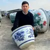 Tanque de Peces Cerámico Azul y Blanco de Jingdezhen para Uso en Hogar y Jardín, Tanque Grande de Loto para Criar Peces, Tanque de Feng Shui, Fabricante de Adornos Atractores de Riqueza