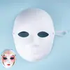 Máscara de Ópera de Pequim pintada à mão DIY, rosto de gato em papel machê, meia-face de raposa, rosto infantil sem cor para meninos e meninas, rabiscos em rosto inteiro