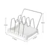 Estante para tapas de ollas de acero inoxidable para el hogar, Estante de almacenamiento para utensilios de cocina, Estante de almacenamiento ajustable, Estante escurridor de acero inoxidable