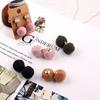 Pendientes de bola de franela con temperamento de elemento de felpa de personalidad coreana, pendientes colgantes de material DIY, colgante de bola al por mayor