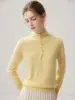Suéter de Cachemira Color Block para Mujer, Cuello Semi Alto, Manga Larga, Suéter Pulóver, Otoño Invierno, Casual, Versátil, Capa Base de Punto