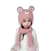 Gorro y Bufanda Integrados para Niños Gorro Engrosado a Prueba de Frío Gorro de Lana Tipo Suéter Gorro Cálido de Invierno con Protección para las Orejas Gorro de Lana Tejida para Bebé