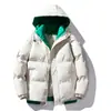 Abrigo acolchado de algodón de invierno para hombre, chaqueta gruesa y cálida acolchada de algodón, ropa de pan coreana de moda con capucha, chaqueta acolchada de algodón de contraste de color, abrigo para hombre