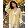 Cardigan de Punto Holgado con Cuello en V de Estilo Perezoso para Primavera, Otoño e Invierno, Suéter Abrigo Suave para Mujer