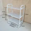 Estante para Platos de Restaurante Hot Pot Estante de Almacenamiento de Cocina Estante de Almacenamiento de Pie Malla de Acero Pintada Tres Niveles Carrito Móvil para Preparación