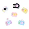 Lindos Accesorios de Cámara de Gato 3D Amuletos para Teléfono DIY Resina de Pegamento Crema Accesorios Decorativos Pequeños