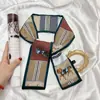 Bufanda larga pequeña de seda para mujer, corbata de seda artificial, banda para el pelo, decoración de primavera y otoño, variedad de corbatas, bolsa, cinta de red roja de moda, bufanda pequeña