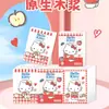 Paquete original de Sanrio de 9 piezas, pañuelos de papel impresos, Rojo KT, lindo estampado de dibujos animados, sin fragancia, paquete pequeño portátil de papel