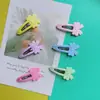 Novo Clipe BB Cor Macaron Acessórios de Cabelo Feminino Flor Estrela Laço Grampo de Franja Presilha de Cabelo Fofo Clipe de Cabelo Cor Arco-Íris