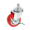 Rueda para tendedero de plástico de núcleo rojo y blanco, rueda universal de freno lateral, tornillo de 2 pulgadas 8 mm 10*15 mm, auto-venta