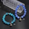 Venta al por mayor transfronteriza Joyería de Amazon Pulsera de un solo círculo de ojo de gato de 12 mm opción multicolor pulsera de bola de ojo de gato