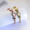 Pulsera de Piedra Ojo de Gato Chapada en Oro Real, Sensación de Lujo Ligero de Alta Gama, Joyería Redonda de Aleación, Venta al por Mayor para Mujeres