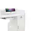 Escritorio de oficina moderno y simple, barra de cajero, recepción, gabinete de archivos de alta gama para salón de belleza, mostrador de recepción curvo de lujo ligero