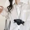Colar com Cordão de Couro para Óculos de Sol com Fecho de Pressão e Gola Halter, Acessório de Corrente para Suéter Portátil ao Ar Livre para Mulheres
