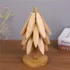 Alfombrilla Aislante Térmico Creativa y Sencilla de Bambú Árbol de Navidad Mesa de Comedor Posavasos Doméstico Cazuela Vajilla Personalización