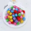 Pompones de Colores Brillantes de 1-3 cm, Bolas de Felpa con Hilo Dorado de Polipropileno, Materiales Hechos a Mano para DIY, Accesorios para Ropa Infantil al por Mayor