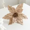 Novo produto transfronteiriço: 26cm de veludo de alta qualidade, pintado à mão, flor de Natal realista, decoração de árvore de Natal, enfeite pendente