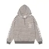 Sudadera con capucha a rayas estilo americano, letra gótica, corte holgado, suéter casual deportivo para primavera y otoño, moda masculina, marca de tendencia europea y americana