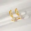 Brincos Pingente Trevo de Quatro Folhas em Prata Esterlina S925 Estilo Andy Wen Luxo Leve Incrustados com Zircônia Estilo Coreano Ins Design de Nicho