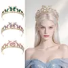 Corona de Novia Transfronteriza Aleación Pedrería Fiesta de Cumpleaños Tiara Princesa Accesorios para el Cabello de Niños Pedrería Tocados de Boda En Stock