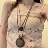Collar Étnico Retro con Monedas y Borlas de Cuentas para Mujer Cadena para Suéter de Otoño e Invierno Nuevo Collar de Cuentas Negras Apiladas de Chinoiserie Joyería