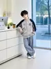 Chaqueta de Otoño 2026 para Niños, Chaqueta de Béisbol Estilo Universitario para Niños Mayores, Tops Cortavientos Casuales con Bloques de Color para Niños, Moderno