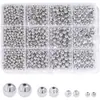 Bestseller transfronterizo: Cuentas redondas de plástico CCB doradas electroplateadas y perlas en una caja de 12 compartimentos para cadenas de teléfono, pulseras y accesorios DIY al por mayor