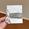 Pinza BB de lazo estilo coreano con diamantes completos para mujer, pinza lateral de pedrería de lujo ligero, pinza para el pelo exquisita para flequillo y cabellos sueltos, accesorio para el pelo elegante