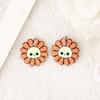 Venta caliente transfronteriza: pendientes, collar y llavero de acrílico con forma de calavera, flor y calabaza para Halloween (20 mm)