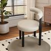 Taburete de Maquillaje Estilo Crema, Silla de Maquillaje Simple para Dormitorio, Silla Regordeta, Silla de Tocador de Pelo de Cordero, Taburete de Lujo Ligero para Niñas