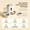 Alimentador Automático para Pets 2 em 1, Dispensador de Água e Comedouro de Grande Capacidade para Cães e Gatos, Estação de Alimentação com Reabastecimento Automático