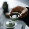 Taza de té de celadón de horno Yuanyue, taza de té Yuyang de cerámica hecha a mano, juego de té de kung fu con todo incluido y taza maestra de neumático fino para el hogar