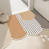 Tapete Simples de Seda com Textura de Argila Cor Creme para Corredor, Tapete de Chão Doméstico Cortável, Resistente à Sujeira e ao Desgaste