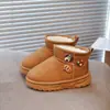 Botas de Nieve de Dibujos Animados para Niñas 2025 Nuevo Estilo Invierno Terciopelo Cálido Botas de Algodón Grandes Zapatos de Nieve para Niños Suela Suave Engrosada