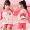 Pijama de algodão penteado para meninas de verão, manga curta, fino, princesa Yugui, cachorro, bebê, meninas, desenho animado, roupas para casa, moda